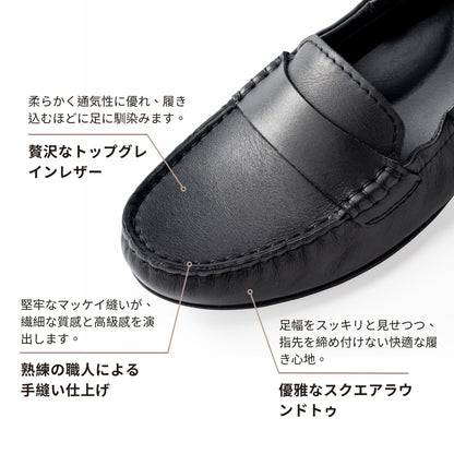MARABELLA 本革シンプルローファー - シルバー