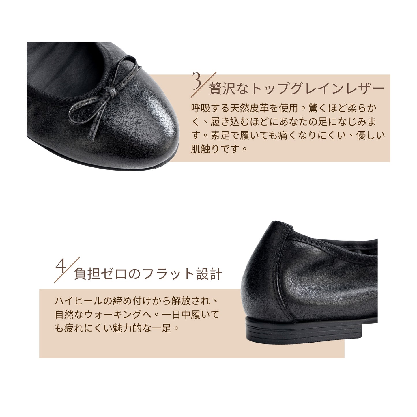 ERICA 折りたたみ式バレエフラットシューズ - シルバー