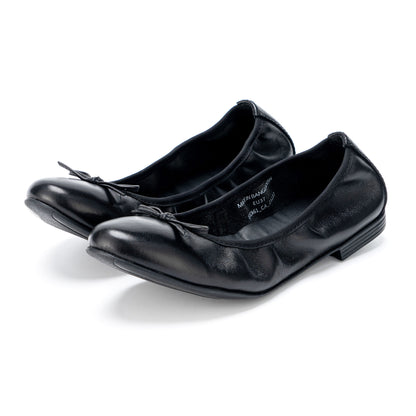 ERICA 真皮可折疊芭蕾舞鞋-經典黑