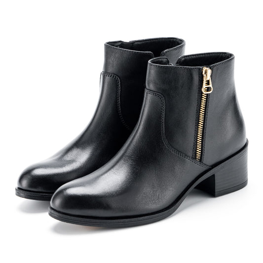 Block Heel Ankle Boot - LX004_AB_25116_BKUL