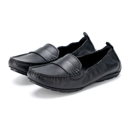 MARABELLA Leather Comfortable Simple Loafers - Classic Black